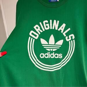 Adidas Stan Smith Leaf Vintage Style Graphic Tee Men’s XL Emerald Green 3 Stripe